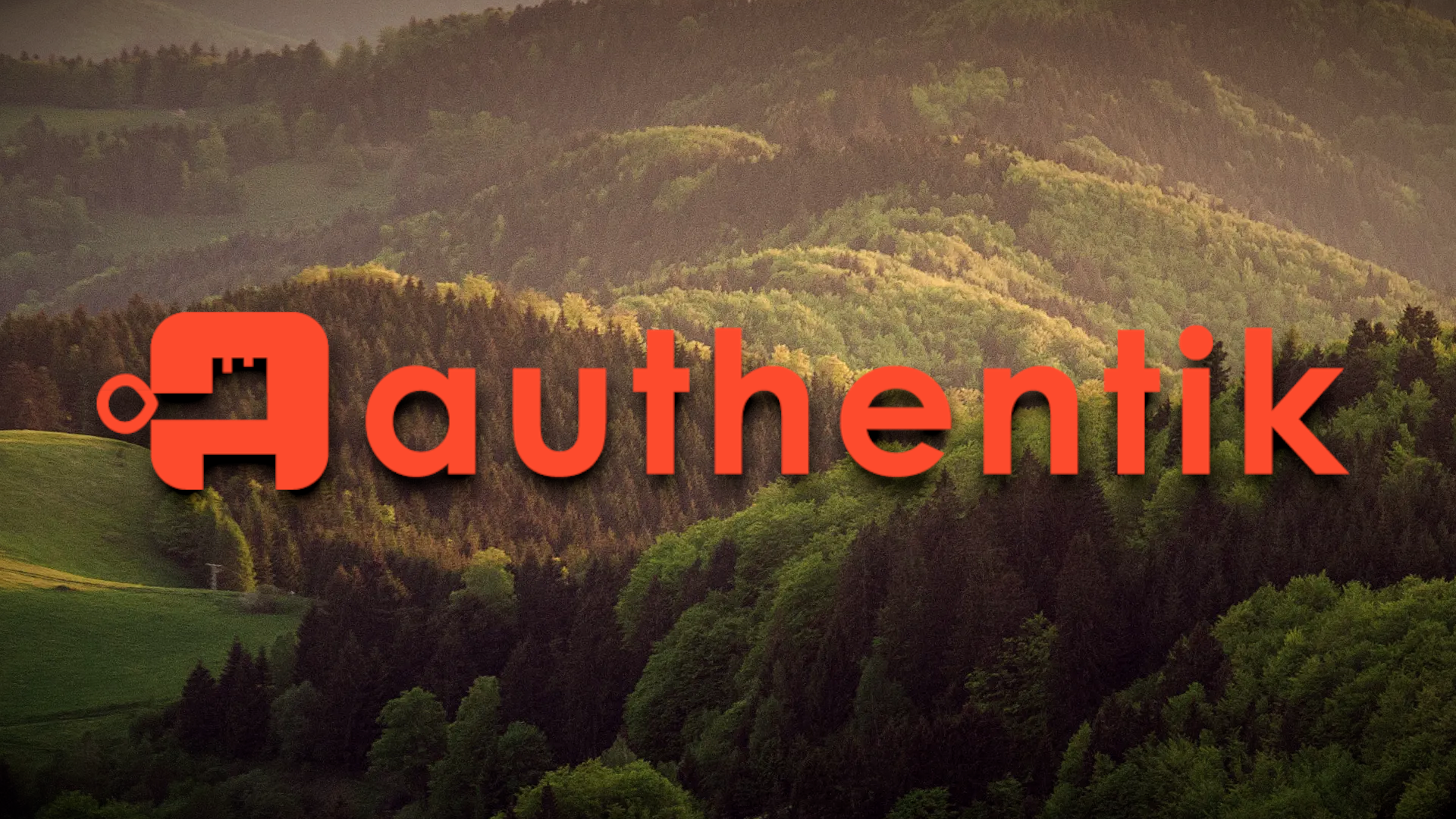 Authentik logo in front of forest